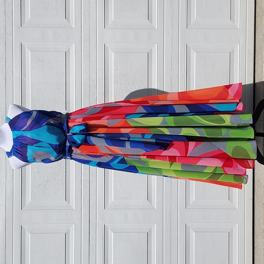 Soft Surroundings Colorful Chiffon Halter Neck Maxi Dress Size PXS